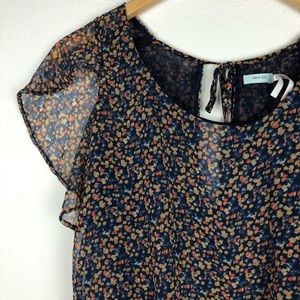 Urban Outfitters Kimchi Blue Colorful Print Sheer Blouse Size XS